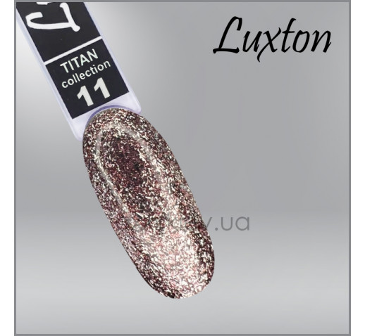 Гель-лак LUXTON Titan 11 розовое золото с блестками, 10мл