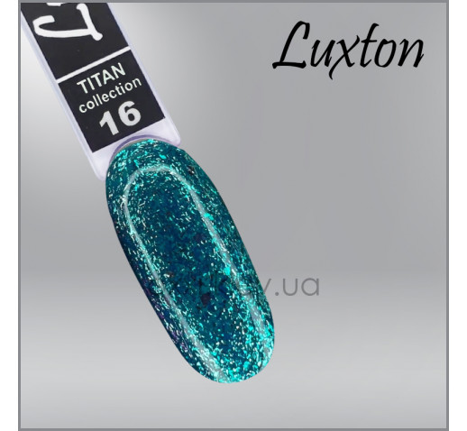 Гель-лак LUXTON Titan 16 бирюзовый с блестками, 10мл
