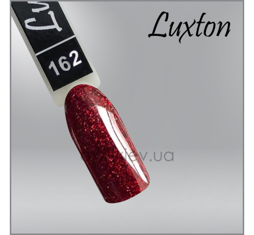 Гель-лак LUXTON 162  темно малиново-красный с блестками, 10мл