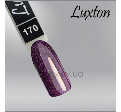 Гель-лак LUXTON 170  баклажановый с блестками, 10мл