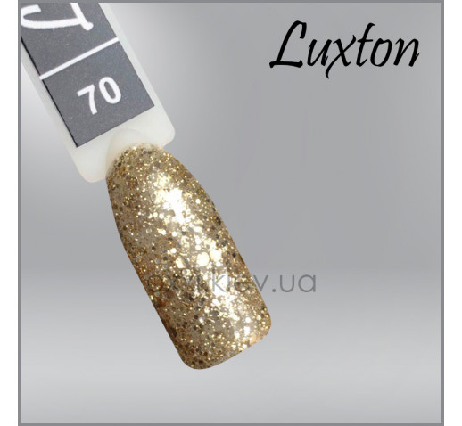 Гель-лак LUXTON 70 бронзово-золотистые конфетти и блестки, 10мл