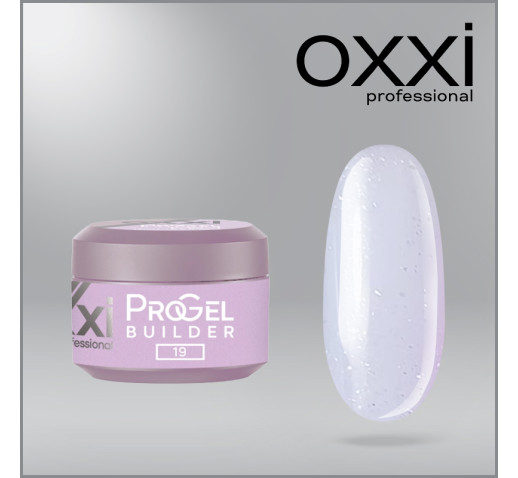 Моделирующий гель Oxxi Builder ProGel 19 HEMA/TPO free, молочный с блестками, 15 мл