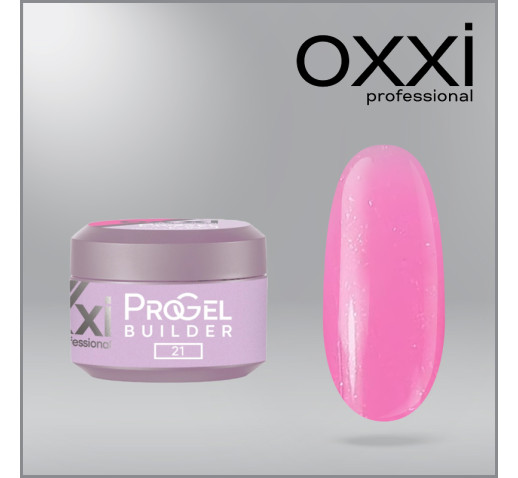 Моделирующий гель Oxxi Builder ProGel 21 HEMA/TPO free, розовый с микроблеском, 15 мл