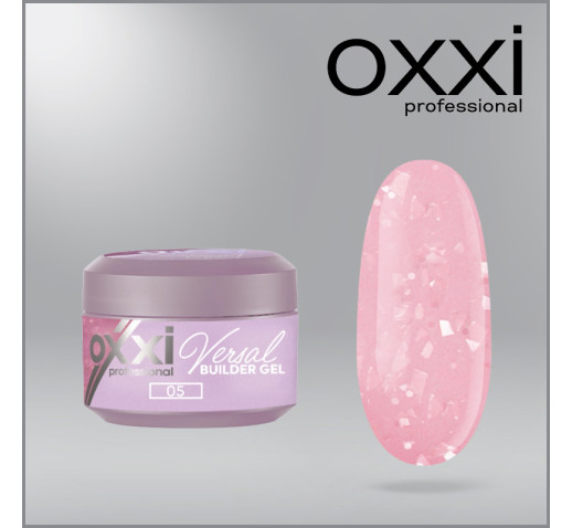 Моделирующий гель Versal Builder Gel Oxxi Professional, 5, бежево-розовый с поталью, 15мл
