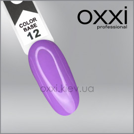 Камуфлирующая цветная база для гель-лака Oxxi Professional Color Base 12, насщенная сиреневая, 15мл 