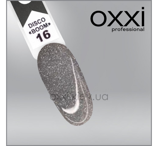 Гель-лак Disco Boom Oxxi 16, серый, светоотражающий, 10мл 