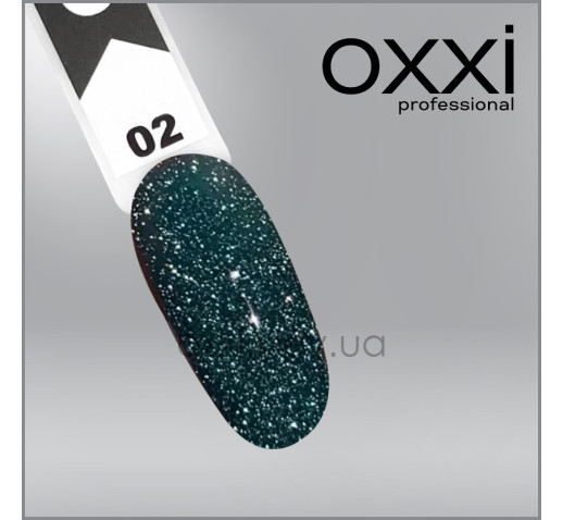Светооражающая камуфлирующая база Electric Base Oxxi Professional 2, зеленая бирюза с шиммерами, 10мл