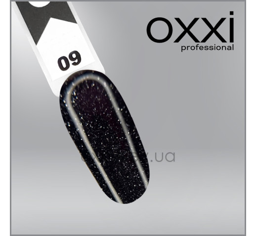 Светооражающая камуфлирующая база Electric Base Oxxi Professional 9, черная з шиммерами, 10мл