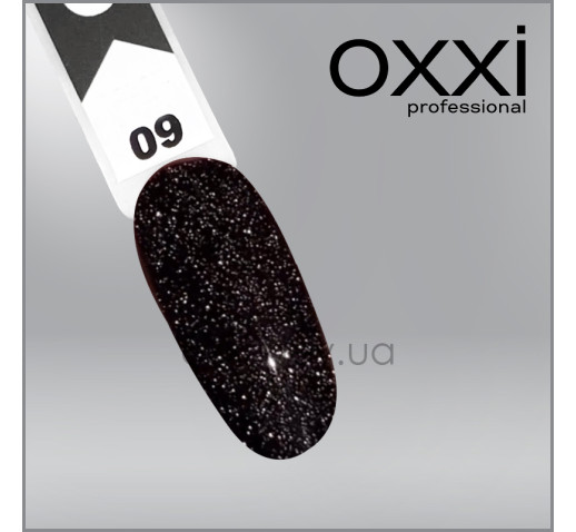 Светооражающая камуфлирующая база Electric Base Oxxi Professional 9, черная з шиммерами, 10мл