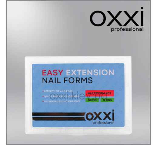 Верхние формы для наращивания ногтей Oxxi Professional Easy Extension Nail Forms 3 Multiform