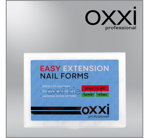 Верхні форми для нарощування нігтів Oxxi Professional Easy Extension Nail Forms 1 Stiletto