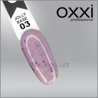 Камуфлирующая база Jolly Base Oxxi Professional 3, светло-розовый с золотистой, фиолетовой и зеленой поталью, 10мл