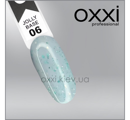 Камуфлирующая база Jolly Base Oxxi Professional 6, молочный с серебристой и зеленой поталью, 10мл