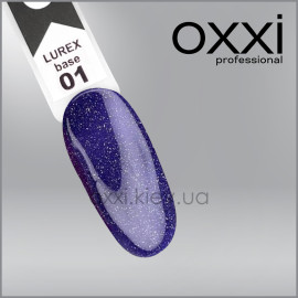 Камуфлирующая база для гель-лака Oxxi Professional Lurex Base 1, индиго, светоотражающая, 10мл