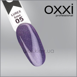 Камуфлирующая база для гель-лака Oxxi Professional Lurex Base 5, сиреневая, светоотражающая, 10мл