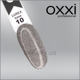 Камуфлирующая база для гель-лака Oxxi Professional Lurex Base 10, серебро, светоотражающая, 10мл 