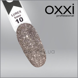 Камуфлирующая база для гель-лака Oxxi Professional Lurex Base 10, серебро, светоотражающая, 10мл 