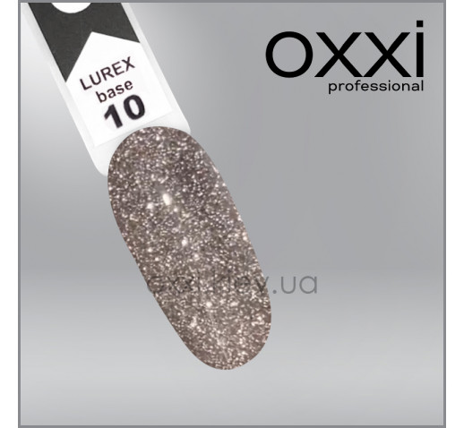 Камуфлирующая база для гель-лака Oxxi Professional Lurex Base 10, серебро, светоотражающая, 10мл 
