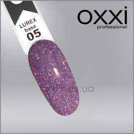 Камуфлирующая база для гель-лака Oxxi Professional Lurex Base 5, сиреневая, светоотражающая, 10мл