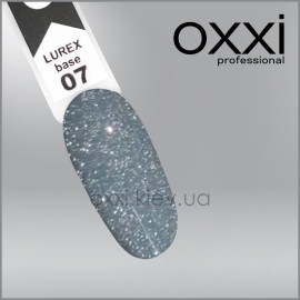 Камуфлирующая база для гель-лака Oxxi Professional Lurex Base 7, зеленый, светоотражающая, 10мл 