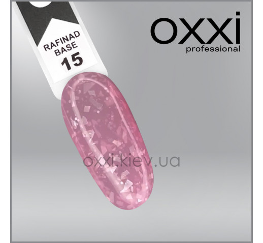 Камуфлирующая база Rafinad Base Oxxi Professional 15, розовая фея с поталью и блестками, 10мл