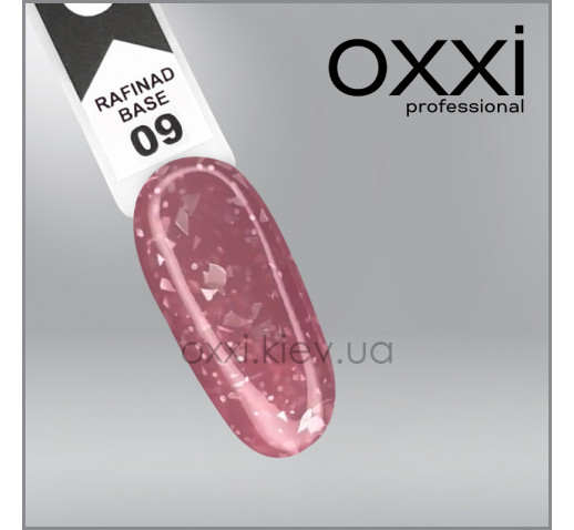 Камуфлирующая база Rafinad Base Oxxi Professional 9, сухая роза с поталью и блестками, 10мл