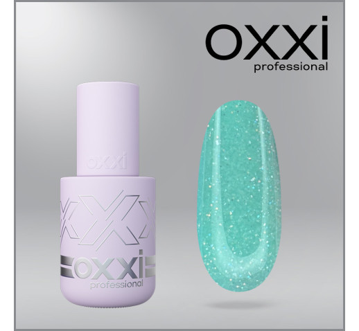 Камуфлирующая база Sugar Base Oxxi Professional 10, зеленая с глиттером, 10мл 