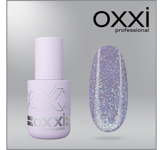 Камуфлирующая база Sugar Base Oxxi Professional 7, фиолетовая с глиттером, 10мл 