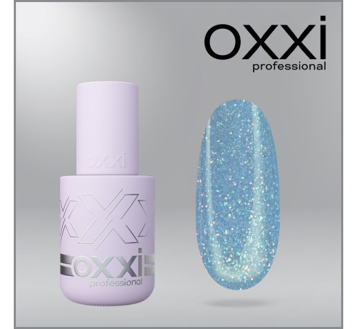 Камуфлирующая база Sugar Base Oxxi Professional 8, светло-синяя с глиттером, 10мл
