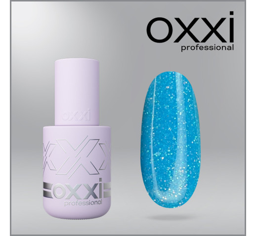 Камуфлирующая база Sugar Base Oxxi Professional 9, ярко-голубая с глиттером, 10мл
