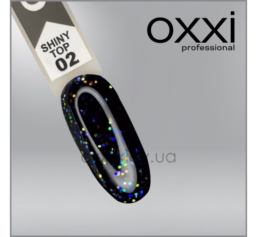Топ для гель-лака без липкого слоя Oxxi Professional Shiny Top 2 с шиммером, 10 мл