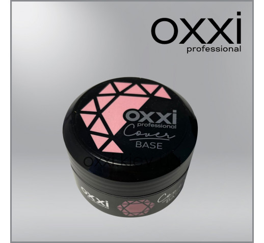 Камуфлирующая база для гель-лака Oxxi Professional Cover Base Coat 10 нежно-розовая с серебряным шиммером, 30мл