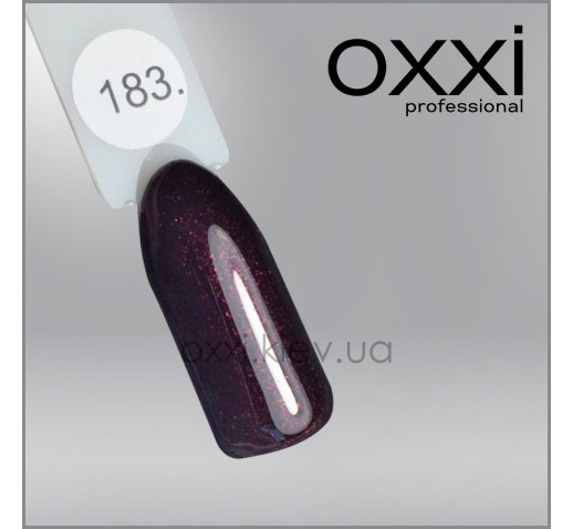 Гель-лак Oxxi 183 темный вишневый, микроблеск, 10мл