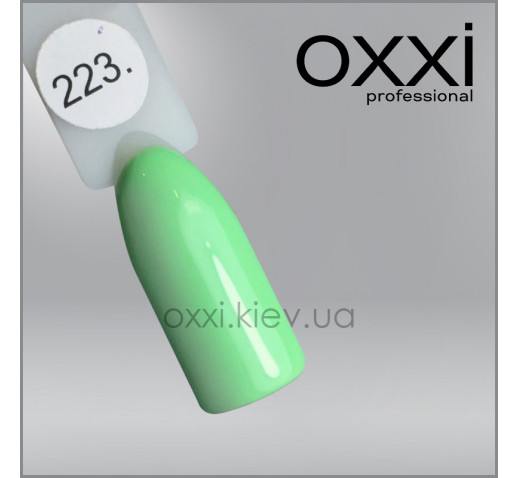 Гель-лак Oxxi 223 светло-зеленый, эмаль, 10мл