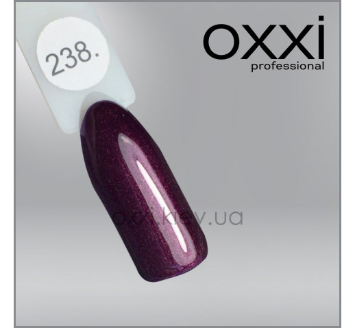 Гель-лак Oxxi 238 темно-вишневый с легким мерцанием, 10мл