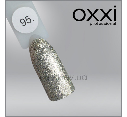 Гель-лак Oxxi 95 насыщенные серебристые блестки, 10мл