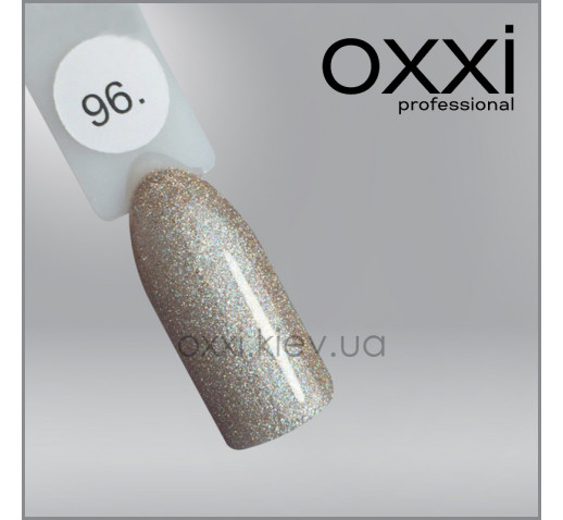 Гель-лак Oxxi 96 светлый бежевый с насыщенными мелкими блестками, 10мл